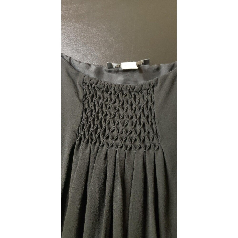 Eileen Fisher Tank Top Womens S Black 100% Silk Sleeveless‎ Pleat Smocked Blouse - Picture 3 of 10